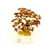 The leaves of this bonsai style tree are made with real polished amber stones attached to branches and trunk of twisted brass wire. The tree sits atop a piece of the finest Polish marble called "Marianna". Brass tags are available in either English or Pol