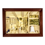 Poland has a long history of craftsmen working with wood in southern Poland. Their workshops produce beautiful hand made boxes, plates and carvings. This shadow box is a look inside a traditional Polish farmer's barn.. Note the nice attention to detail.