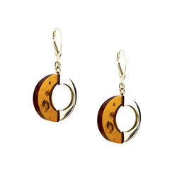 Honey Amber Oval Dangle Earrings