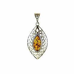 Baltic Amber in a sterling silver frame.