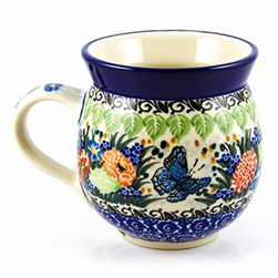 Polish Pottery 11 oz. Bubble Mug. Hand made in Poland. Pattern U3965 designed by Maria Starzyk.