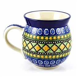 Polish Pottery 11 oz. Bubble Mug. Hand made in Poland. Pattern U323 designed by Maria Starzyk.