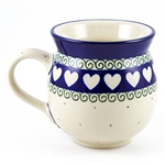 Polish Pottery 11 oz. Bubble Mug. Hand made in Poland and artist initialed.