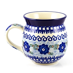 Polish Pottery 16 oz. Bubble Mug. Hand made in Poland. Pattern U82 designed by Anna Pasierbiewicz.