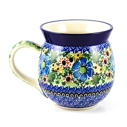 Polish Pottery 11 oz. Bubble Mug. Hand made in Poland. Pattern U2198 designed by Maria Starzyk.