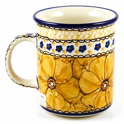 Polish Pottery 8 oz. Everyday Mug. Hand made in Poland. Pattern U408B designed by Jacek Chyla.