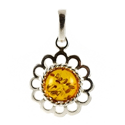 Baltic amber with Sterling Silver detail.