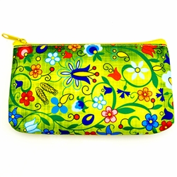 Darling little purse decorated with a Polish mountain floral design. 100% polyester and plastic lined. Made in Poland.