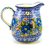 Polish Pottery 1.5 qt. Pitcher. Hand made in Poland. Pattern U923 designed by Maryla Iwicka.