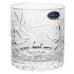 Beautiful set of (6) Polish Hand-Cut Lowball Glasses with a delightful pinwheel design. Genuine 24% lead crystal.