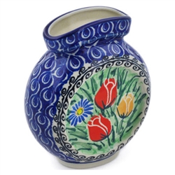 Polish Pottery 4.5" Mini Vase. Hand made in Poland. Pattern U4475 designed by Maryla Iwicka.