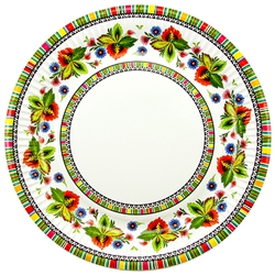 Polish paper plates are available in two sizes:
Luncheon size (9" - 22.7cm diameter)
Dessert size (7" - 18cm diameter)
Perfect way to highlight a Polish floral design at school, home, picnic etc.
Set of 8 in a pack.
Made in Poland.