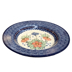 Polish Pottery 9.5" Soup / Pasta Plate. Hand made in Poland. Pattern U870 designed by Maria Starzyk.