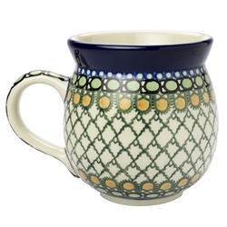 Polish Pottery 11 oz. Bubble Mug. Hand made in Poland. Pattern U83 designed by Teresa Liana.