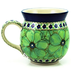 Polish Pottery 16 oz. Bubble Mug. Hand made in Poland. Pattern U408a designed by Jacek Chyla.