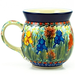 Polish Pottery 16 oz. Bubble Mug. Hand made in Poland. Pattern U4157 designed by Lucyna Lenkiewicz.