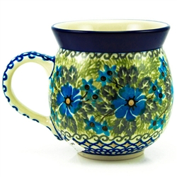 Polish Pottery 6 oz. Bubble Mug. Hand made in Poland. Pattern U1012 designed by Teresa Andrukiewicz.