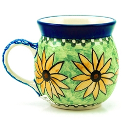 Polish Pottery 6 oz. Bubble Mug. Hand made in Poland. Pattern U893 designed by Kinga Nizialek.