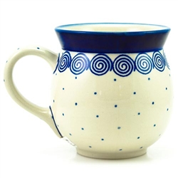 Polish Pottery 16 oz. Bubble Mug. Hand made in Poland and artist initialed.