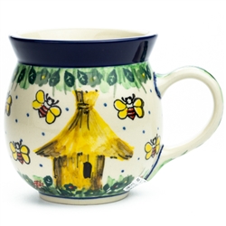 Polish Pottery 16 oz. Bubble Mug. Hand made in Poland. Pattern U4251 designed by Jacek Chyla.