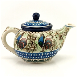 Polish Pottery 10 oz. Bedtime Teapot. Hand made in Poland. Pattern U2664 designed by Monika Kuczynska.