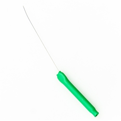 The Ultra Fine Cleaning Wire is for use with Electric and Traditional Kistka. Fits tip sizes #00 2X Fine fine and #X Fine. Use to clear wax front tip when warmed wax not flowing. Approximately 1.25 long. It has a bright green coated colored handle -- easy