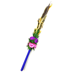 In Poland there are no palm trees so for Palm Sunday Poles make their own very colorful versions from dried flowers, colorful plants and paper. Display them all year round.  Approx 19" long.  Colors vary.