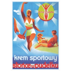 Krem Sportowy, Polish Promotion Poster.  It has now been turned into a post card size 4.75" x 6.75" - 12cm x 17cm.