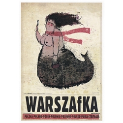 Warszafka, Polish Promotion Poster designed by artist Ryszard Kaja. It has now been turned into a post card size 4.75" x 6.75" - 12cm x 17cm.