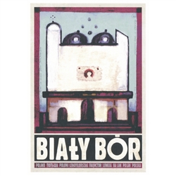 Bialy Bor, Hommage a Nowosielski, Polish Poster designed by artist Ryszard Kaja. It has now been turned into a post card size 4.75" x 6.75" - 12cm x 17cm.