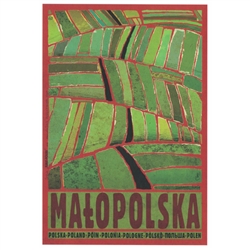 Post Card: Malopolska, Polish Promotion Poster designed by artist Ryszard Kaja. It has now been turned into a post card size 4.75" x 6.75" - 12cm x 17cm.