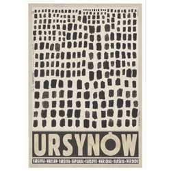 Ursynow, Polish Promotion Poster  designed by artist Ryszard Kaja. It has now been turned into a post card size 4.75" x 6.75" - 12cm x 17cm.