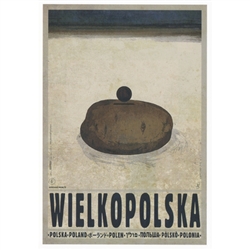 Wielkopolska, Polish Poster designed by artist Ryszard Post Card: Kaja. It has now been turned into a post card size 4.75" x 6.75" - 12cm x 17cm.