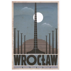 Wroclaw, Promotion poster designed by artist Ryszard Post Card: Kaja. It has now been turned into a post card size 4.75" x 6.75" - 12cm x 17cm.