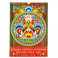 Beautiful 14 month spiral bound wall calendar featuring Polish paper cuts based on the works of Miroslawa Stefaniak.
