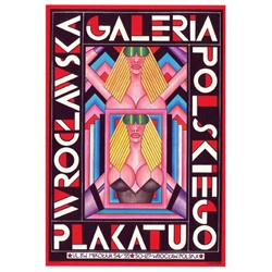 Post Card: Wroclaw Poster Gallery Promotion Poster designed by Andrzej Krajewski in 2013. It has now been turned into a post card size 4.75" x 6.75" - 12cm x 17cm.