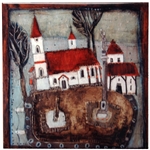 This charming artistic wall tile will surely brighten up your kitchen. The unique artwork on this wall hanging tile will make for an excellent gift. Featuring the art work of Polish artist Dominika Stawarz-Burska from Bochnia, Poland. This high quality wa