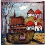 This charming artistic wall tile will surely brighten up your kitchen. The unique artwork on this wall hanging tile will make for an excellent gift. Featuring the art work of Polish artist Dominika Stawarz-Burska from Bochnia, Poland. This high quality wa