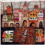 This charming artistic wall tile will surely brighten up your kitchen. The unique artwork on this wall hanging tile will make for an excellent gift. Featuring the art work of Polish artist Dominika Stawarz-Burska from Bochnia, Poland. This high quality wa