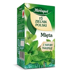 Herbapol mint herbal tea is a favorite of Poles. Green mint leaves a positive impact on your body. They support the digestive processes contributing to the proper functioning of the digestive system and helps in relaxation of the body.