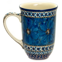 Polish Pottery 17 oz. Bistro Mug. Hand made in Poland. Pattern U408 designed by Jacek Chyla.