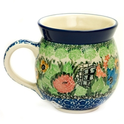 Polish Pottery 11 oz. Bubble Mug. Hand made in Poland. Pattern U4016 designed by Maria Starzyk.