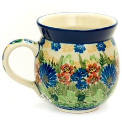 Polish Pottery 11 oz. Bubble Mug. Hand made in Poland. Pattern U4510 designed by Teresa Liana.