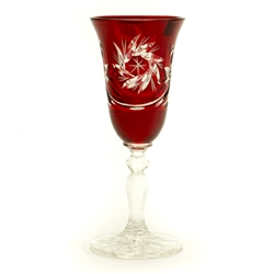 Elegant stemmed crystal tulip cordial glass. This is genuine Polish lead crystal hand cut with a starburst design.