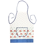 Attractive Polish Stoneware Apron. . This is a traditional Boleslawiec pattern.  Front panel has a 9.5" x 5.5" (24cm x 14cm) pocket. 100% polyester.