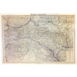 Reprint of a 19th Century highly detailed map of Galicia which was part of the Austrian-Hungarian Empire and encompassed parts of present day Poland and the Ukraine. This map shows the borders between Prussia, Russia and Austria