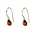 Petite Dark Honey Amber Teardrop Earrings, with a sterling silver French hook. Size is approx .6' x .25". Amber is soft, only slightly harder than talc, and should be treated with care.