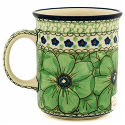 Polish Pottery 8 oz. Everyday Mug. Hand made in Poland. Pattern U408a designed by Jacek Chyla.