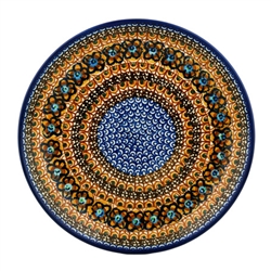 Polish Pottery 10.5" Dinner Plate. Hand made in Poland. Pattern U152 designed by Maryla Iwicka.