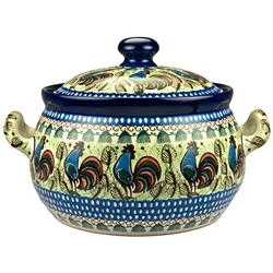 Polish Pottery 11" Soup Tureen. Hand made in Poland. Pattern U2664 designed by Monika Kuczynska.